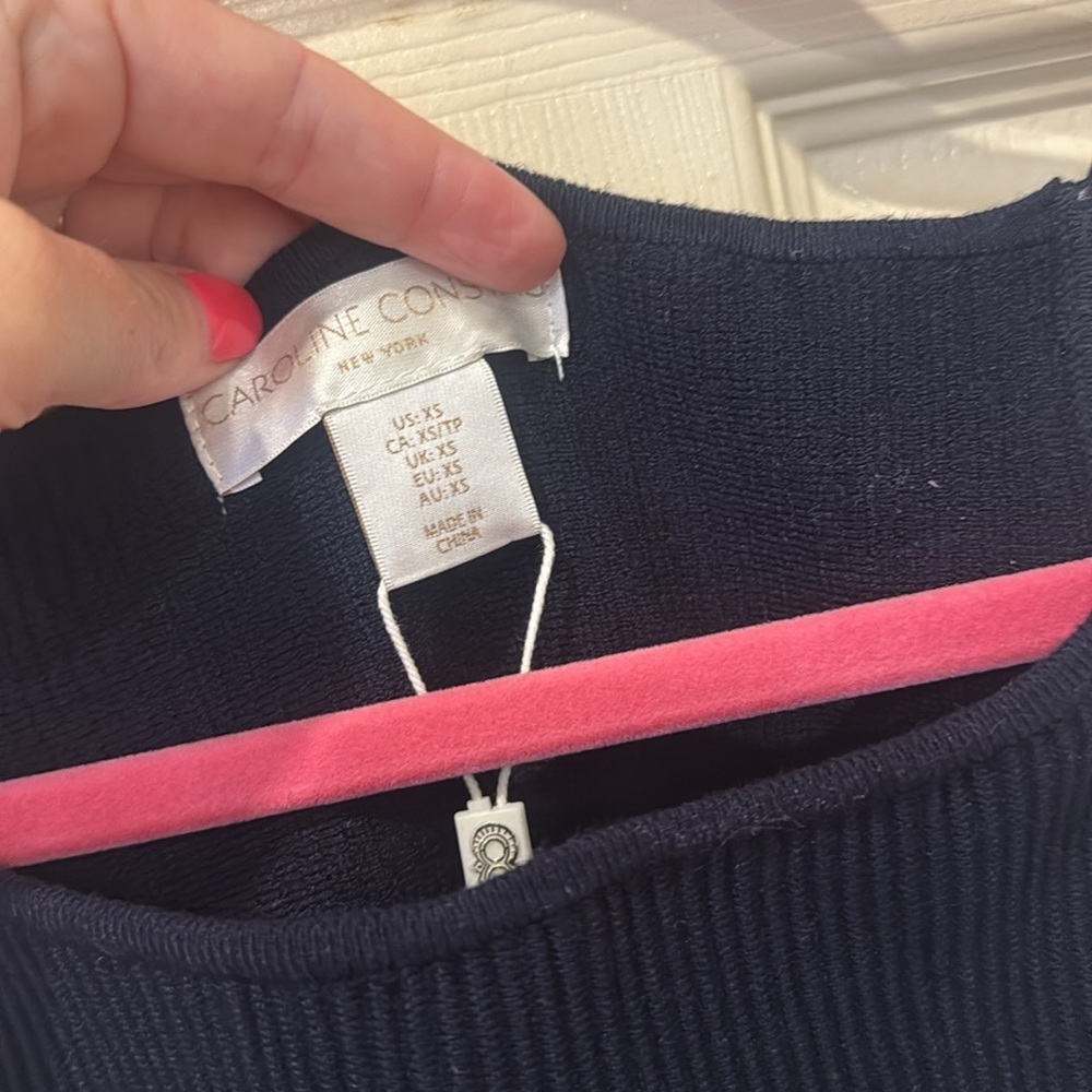 Caroline Constas NWT navy ribbed tank, XS - Picture 4 of 8